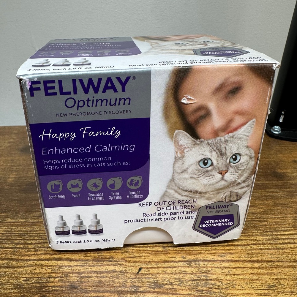 Feliway Optimum Enhanced Calming 3 Refills for Cats 48mL Each Exp 06/2025